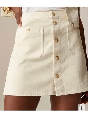 J. Crew Textured denim mini skirt in ecru Size 28 / 6